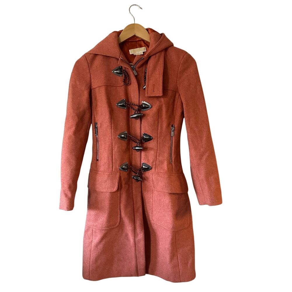 Michael Kors Collection Red Wool Coat Size 0